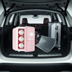 SZAJOR Mini Frigorifero rosa da 4 litri, ideale per casa, ufficio e auto