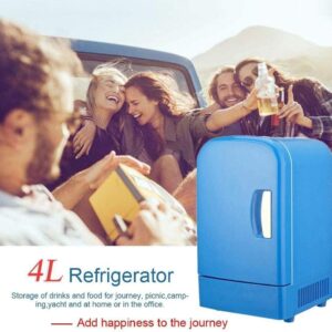 SZAJOR Mini Frigorifero Elettrico da 4 Litri, compatto e portatile, ideale per viaggi e auto  