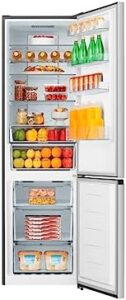 Hisense RB440N4BCE - Frigorifero Combi, Efficiente Classe E, Capacità 336 L con 200 cm Alta, Super Freeze, Portabottiglie, Porta Reversibile, Silenzioso 39 dB, Colore Inox