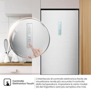 Hisense RB390N4CCD1 Frigorifero Combinato Total No Frost, Inox, 1.86x60cm, Classe D, 304L