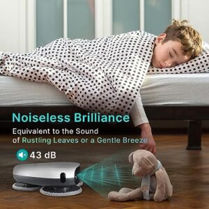EVERYBOT Three-Spin - Robot mop definitivo, Spazzola con triplo disco rotante per piano di lavoro, Sensore anti-caduta, Raccolta dei peli degli animali domestici, pulizia di bordi e pavimenti duri