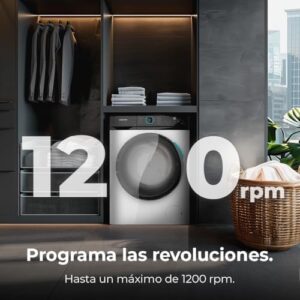 Cecotec Lavatrice a Carica Frontale 8Kg Bolero DressCode 8110 Inverter. 1200RPM, 11 Programmi, Basso Consumo, Motore Inverter Plus, Steam Max, Drum Clean, Rapido 15', Delay Start, KidLock