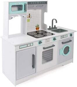 Bayer Chic 2000-Cucina Giocattolo, Colore Bianco, Menta, Grigio, 96 x 37,5 x 96,5 cm, 307 35