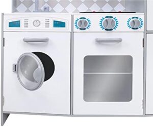 SirWood Globo Giocattoli - Cucina Giocattolo in Legno per Bambini con Accessori, luci e Suoni, 91x30x102 cm