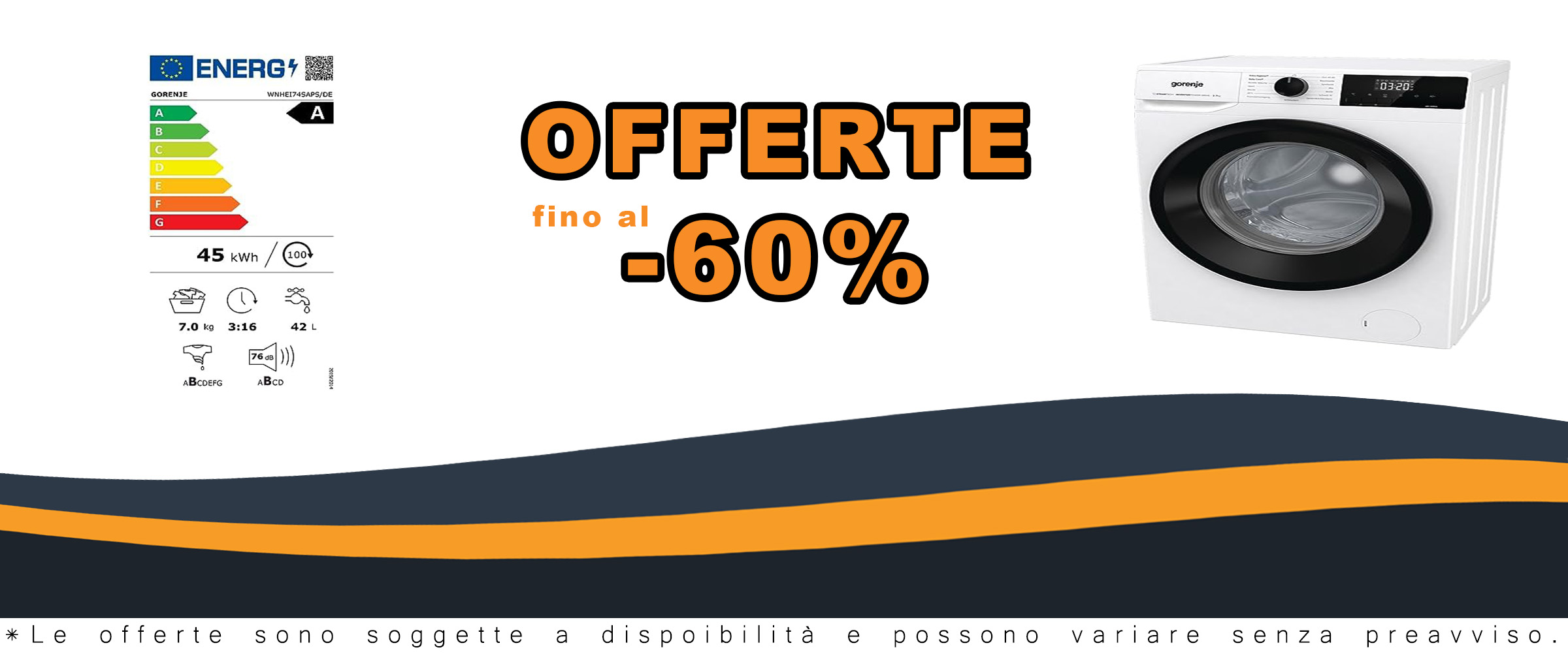 Gorenje WNHEI 74 SAPS/DE lavatrice con funzione vapore, capacità di carico 7 kg, classe di efficienza energetica: A, motore inverter PowerDrive, 1400 giri/min, 15 programmi, Steam Tech, AquaStop,