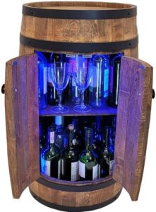 "Cantinetta in legno portatile con porta e barile LED RGB per vino, whisky e birra"