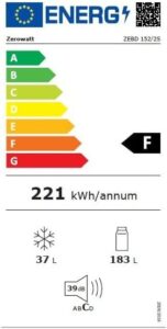 Frigorifero A incasso Zerowatt ZEBD152/2, classe A+, capacità 225 litri, classe energetica A+