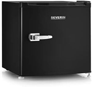 Mini frigo retrò da tavolo nero con controllo flessibile della temperatura 31 litri.