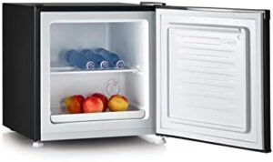 Mini frigo retrò da tavolo nero con controllo flessibile della temperatura 31 litri.