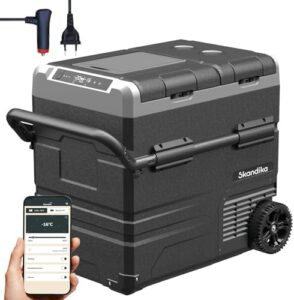 Frigorifero portatile elettrico Skandika Routa con congelatore da 115 L e controllo app, per auto e campeggio con 2 scomparti.