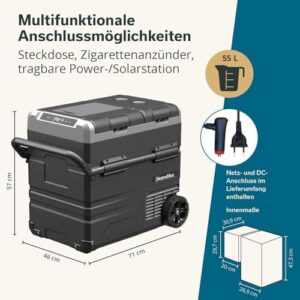 Frigorifero portatile elettrico Skandika Routa con congelatore da 115 L e controllo app, per auto e campeggio con 2 scomparti.