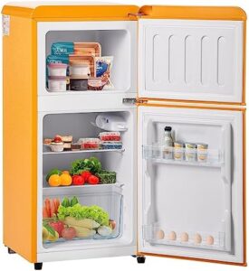 Frigorifero silenzioso 60L con cella Freezer -27°C ∽ 13°C e luce LED Classe E.