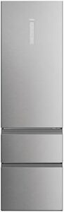 Frigorifero combinato Haier HTW5620DNMG Serie 5, 3 porte, No Frost, Luce Led, Inox, 595x667x2050 mm, Classe D