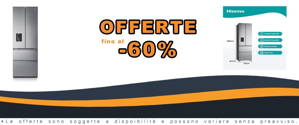 Frigorifero Hisense RF632N4WIF French Door con Total No Frost e Classe Energetica F