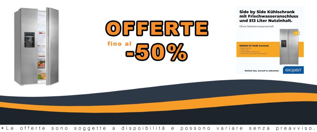 Side by Side Frigorifero con dispenser ghiaccio inoxlook NoFrost 513L Amazon
