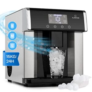Klarstein Eiszeit macchina ghiaccio cubetti acciaio inox 3 forme 600g LCD