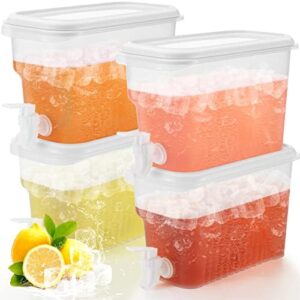 Dispenser bevande frigo, plastica, beccuccio, 4 pezzi, feste, bevande ghiacciate.