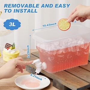 Dispenser bevande frigo, plastica, beccuccio, 4 pezzi, feste, bevande ghiacciate.