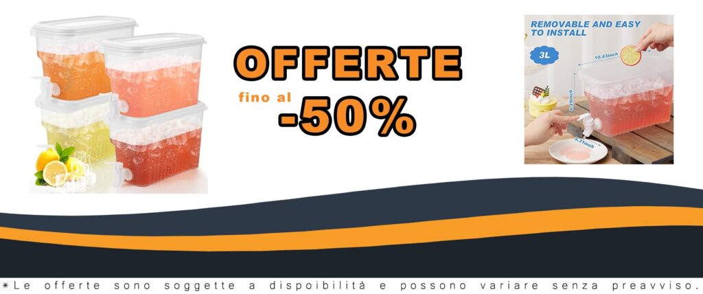 Dispenser per bevande da frigorifero con beccuccio in plastica 4 pezzi per feste e bevande ghiacciate.