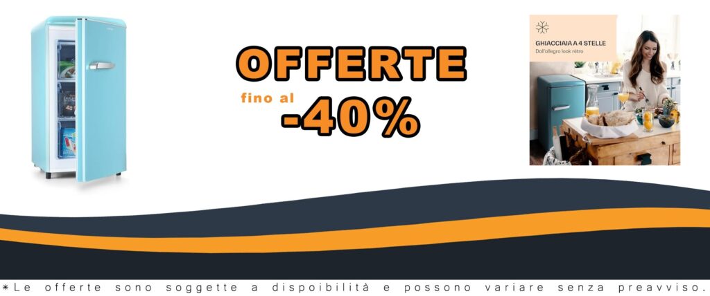 Congelatore Klarstein Laika 60 Litri con Termostato a 5 Livelli e Design Rétro Blu