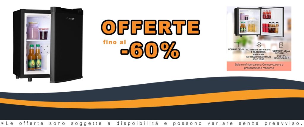 KLARSTEIN Mini Frigo Bar Portatile da Camera e Ufficio con Defrost Manuale e Ripiani per Campeggio e Pelle