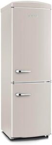 Frigorifero combinato Severin NoFrost, 315L, classe E, design retrò crema.