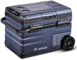 Frigorifero portatile AAOBOSI doppia zona con WiFi, ideale per auto, camion e viaggi.