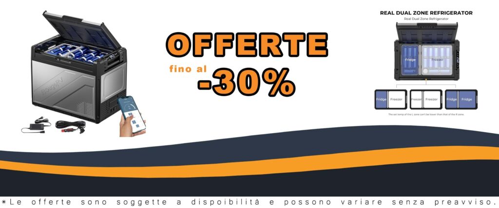 Frigorifero Portatile BougeRV Rocky 52L per Campeggio Auto Viaggio Barca con App Controllo della Temperatura