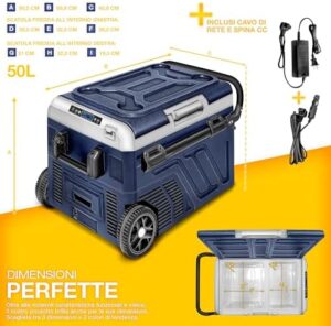 Frigorifero compressore elettrico 50 litri tillvex®, controllo WiFi, ideale auto, camper, barca.