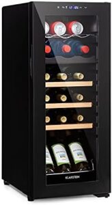 Klarstein Bovella 18 Duo+ cantinetta vini nera, 50 litri, due zone, 18 bottiglie.