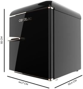 Cecotec Frigorifero Bolero CoolMarket TT Origin 45 nero, 45L, con maniglia cromata.