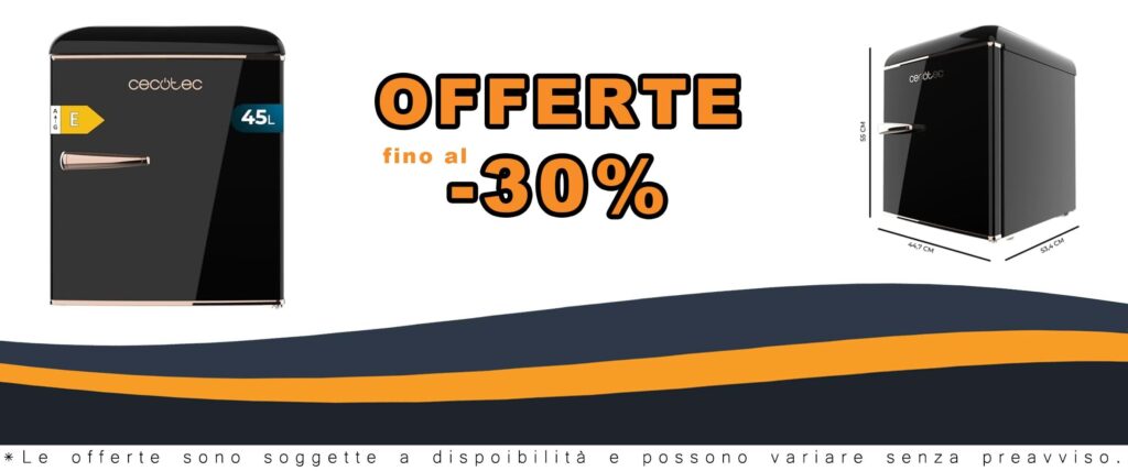 Frigorifero da Cucina Piccolo Bolero CoolMarket di 45L con Classe Energetica E e Cromata