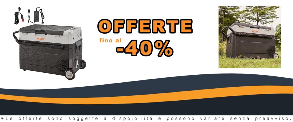 Frigo Portatile per Auto e Campeggio VEVOR 38 Litri con Manico Telescopico e Ruote Regolabile 0,6kW.h