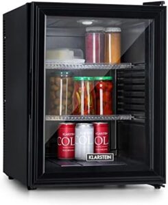 Klarstein Mini Frigorifero Bar da Camera, 42L, Portatile con LED e Ripiani Rimovibili