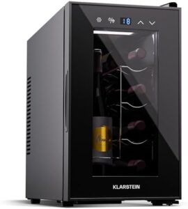Klarstein Cantinetta Vino Refrigerata, 8 bottiglie, touch control, vetro.