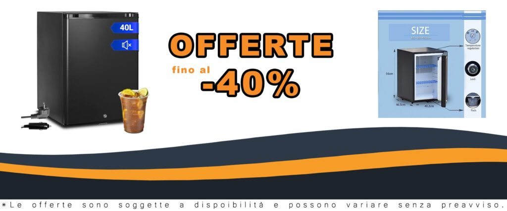 Frigorifero 12V 40L per Campeggio - Nero - Adatto per Camper Barca Casa Ufficio e Hotel