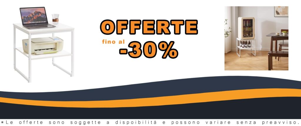 Tavolino Grande per Soggiorno e Ufficio con Ripiano Regolabile Bianco Supporto per Frigorifero YD Tavolo da Tè e Caffè
