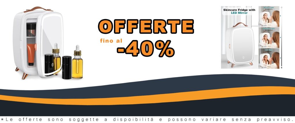 Frigorifero per la cura della pelle con specchio LED da 6 litri bianco per camera da letto e ufficio