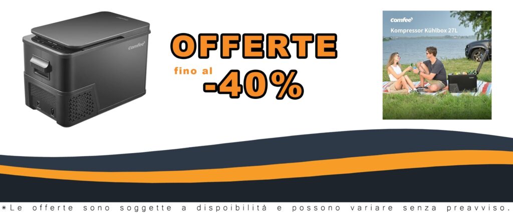 Frigorifero da Campeggio da 27L Portable 12V/230V Comfee RCP27DK3(E) con 3 Livelli Regolabili