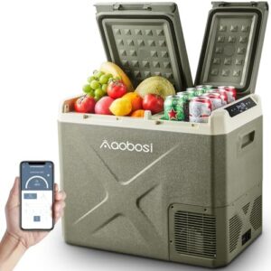 AAOBOSI frigo portatile 40L, 12V 220V, ruote, maniglie, controllo WIFI, auto/RV/campeggio.