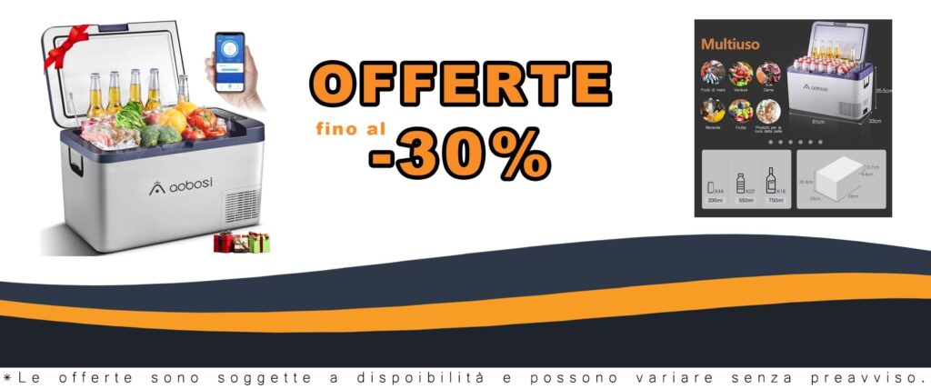 Frigo Portatile 25 litri con Doppia Fonte Elettrica da -20 a 20 gradi Celsius per Auto e Campeggio.