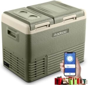 Frigo portatile AAOBOSI 25L, doppia zona, 12/24V e 220V.