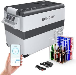 EUHOMY compressore 12V 45L, frigorifero auto con app, -20 a 20°C, campeggio viaggi camion.