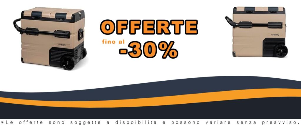 Frigorifero Elettrico da Campeggio con Dual Zone e Ruote, 12/24V DC e 100-240V AC, 54 Litri