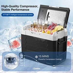 Frigorifero auto AAOBOSI 45L, con controllo APP, -20°C a +20°C, 12/24V e 100/240V.