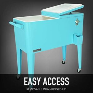 Frigorifero portatile Permasteel Frigo 75 litri con ruote per piscina e campeggio.