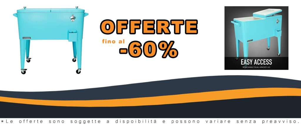 Frigorifero Portatile da Esterno con Ruote 75 Litri Impermeabile per Campeggio Piscina e Spazi Esterni
