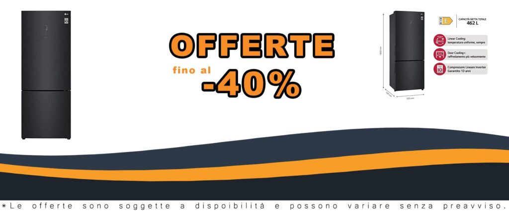 Frigorifero Combinato LG 462L Total No Frost Wi-Fi Nero Smart Inverter e Door Cooling