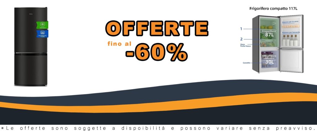 Frigorifero Combinato CHiQ CBM117L42 117 Litri Basso Gelo Inox con Porte Reversibili e Classe E Energetica