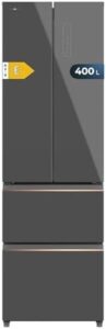 Cecotec Frigorifero 4 porte francesi 400L, vetro grigio, NoFrost, MultiAirFlow, Inverter.